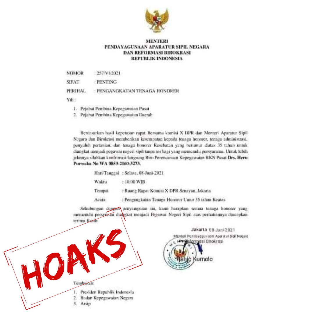 Kementerian PANRB: Waspadai Surat Palsu Pengangkatan Honorer